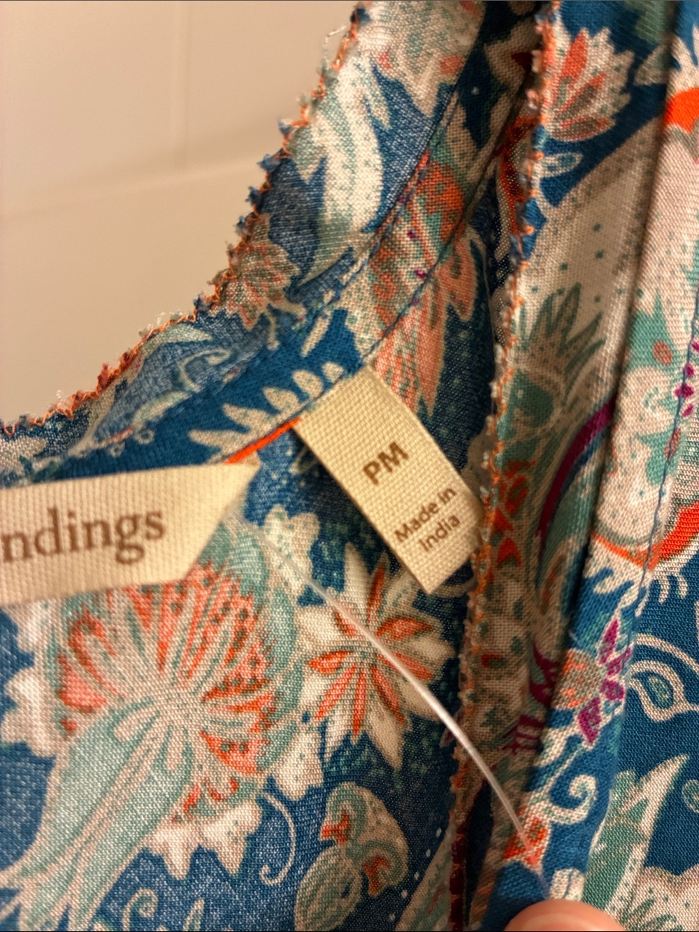 Soft Surroundings Kara Dress Teal Jacobean Blue Floral Midi Tiered M petite NWT - Picture 5 of 6